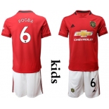 2019-20 Manchester United 6 POGBA Youth Home Soccer Jersey