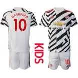 Youth 2020-2021 club Manchester united away 10 white Soccer Jerseys