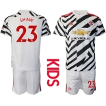 Youth 2020-2021 club Manchester united away 23 white Soccer Jerseys