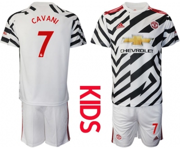 Youth 2020-2021 club Manchester united away 7 white Soccer Jerseys