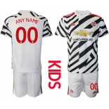 Youth 2020-2021 club Manchester united away customized white Soccer Jerseys