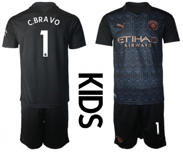 Youth 2020-2021 club Manchester City away black 1 Soccer Jerseys
