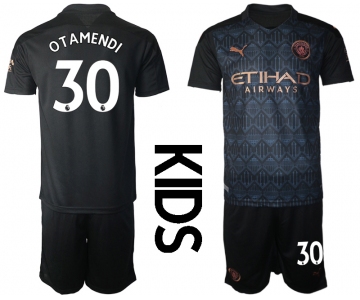 Youth 2020-2021 club Manchester City away black 30 Soccer Jerseys