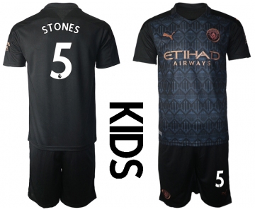 Youth 2020-2021 club Manchester City away black 5 Soccer Jerseys