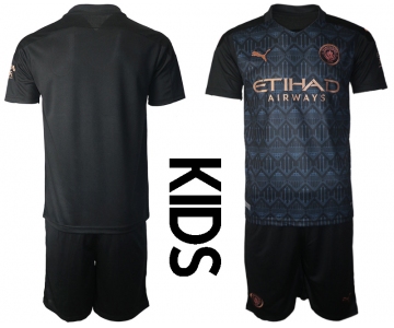 Youth 2020-2021 club Manchester City away blank black Soccer Jerseys