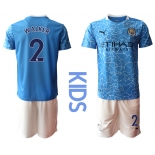 Youth 2020-2021 club Manchester City home blue 2 Soccer Jerseys