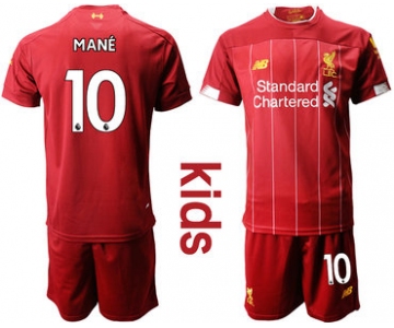 2019-20 Liverpool 10 MANE Youth Home Soccer Jersey