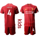 2019-20 Liverpool 4 VIRGIL Youth Home Soccer Jersey
