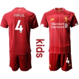 2019-20 Liverpool 4 VIRGIL Youth Home Soccer Jersey
