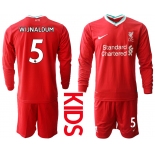 2021 Liverpool home long sleeves Youth 5 soccer jerseys