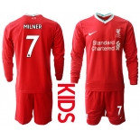 2021 Liverpool home long sleeves Youth 7 soccer jerseys