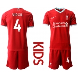 Youth 2020-2021 club Liverpool home 4 red Soccer Jerseys