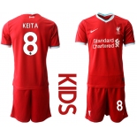 Youth 2020-2021 club Liverpool home 8 red Soccer Jerseys