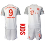 Youth 2020-2021 club Bayern Munich away white 9 Soccer Jerseys