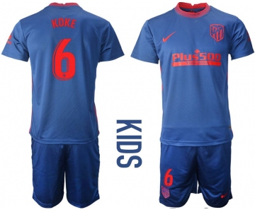 Youth 2020-2021 club Atletico Madrid away 6 blue Soccer Jerseys
