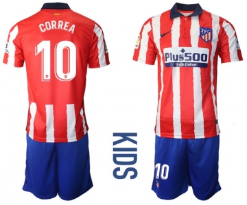Youth 2020-2021 club Atletico Madrid home 10 red Soccer Jerseys