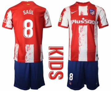 Youth 2021-2022 Club Atletico Madrid home red 8 Nike Soccer Jersey