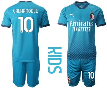 Youth 2020-2021 club AC milan away 10 blue Soccer Jerseys