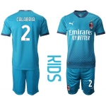 Youth 2020-2021 club AC milan away 2 blue Soccer Jerseys