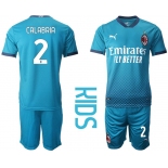 Youth 2020-2021 club AC milan away 2 blue Soccer Jerseys