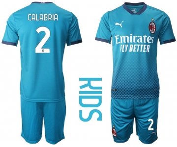 Youth 2020-2021 club AC milan away 2 blue Soccer Jerseys