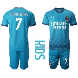 Youth 2020-2021 club AC milan away 7 blue Soccer Jerseys1