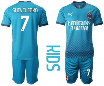 Youth 2020-2021 club AC milan away 7 blue Soccer Jerseys1