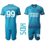 Youth 2020-2021 club AC milan away 99 blue Soccer Jerseys