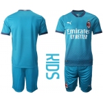 Youth 2020-2021 club AC milan away blue Soccer Jerseys