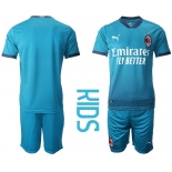 Youth 2020-2021 club AC milan away blue Soccer Jerseys