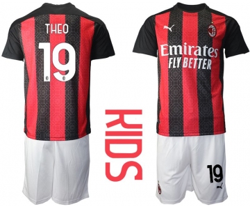 Youth 2020-2021 club AC milan home 19 red Soccer Jerseys