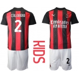 Youth 2020-2021 club AC milan home 2 red Soccer Jerseys
