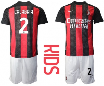 Youth 2020-2021 club AC milan home 2 red Soccer Jerseys