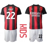 Youth 2020-2021 club AC milan home 22 red Soccer Jerseys