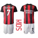 Youth 2020-2021 club AC milan home 7 red Soccer Jerseys
