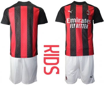 Youth 2020-2021 club AC milan home red Soccer Jerseys