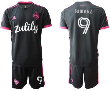 Men 2020-2021 club Seattle Sounders away 9 black Soccer Jerseys