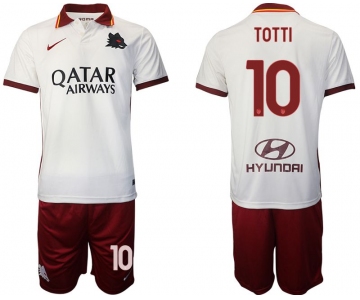 Men 2020-2021 Club Rome away white 10 Nike Soccer Jersey