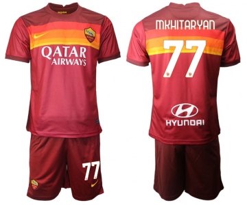 Men 2020-2021 club AS Roma home 77 red Soccer Jerseys