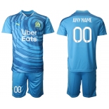 Men 2021 Olympique de Marseille away custom soccer jerseys