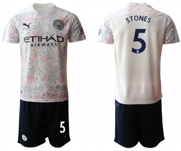 Men 2020-2021 club Manchester City away 5 white Soccer Jerseys