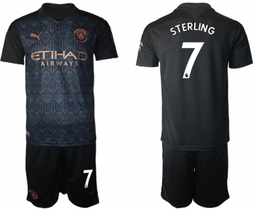 Men 2020-2021 club Manchester City away 7 black Soccer Jerseys