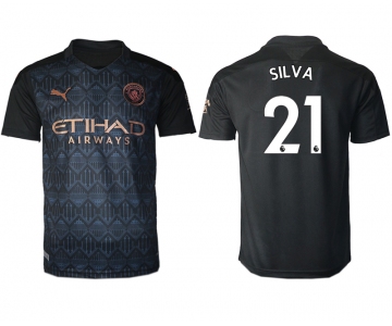 Men 2020-2021 club Manchester City away aaa version 21 black Soccer Jerseys