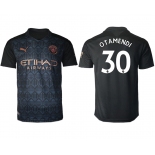 Men 2020-2021 club Manchester City away aaa version 30 black Soccer Jerseys