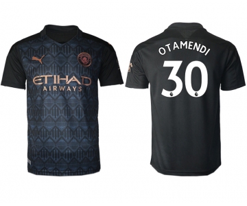 Men 2020-2021 club Manchester City away aaa version 30 black Soccer Jerseys