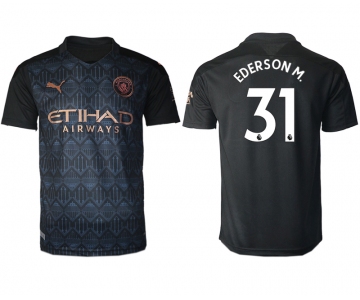 Men 2020-2021 club Manchester City away aaa version 31 black Soccer Jerseys