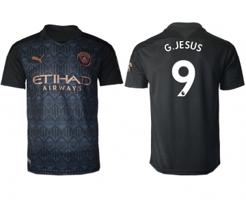 Men 2020-2021 club Manchester City away aaa version 9 black Soccer Jerseys