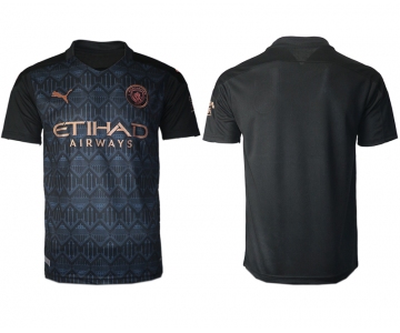 Men 2020-2021 club Manchester City away aaa version blank black Soccer Jerseys