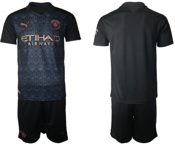 Men 2020-2021 club Manchester City away blank black Soccer Jerseys