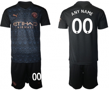 Men 2020-2021 club Manchester City away customized black Soccer Jerseys